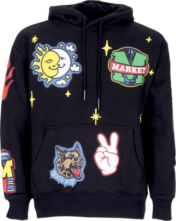 MARKET-Felpa-Cappuccio-Uomo-Start-Within-Stars-Hoodie-X-Smiley-Black-da-uomo