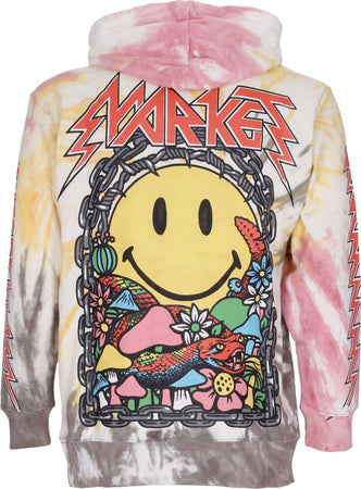 MARKET-Felpa-Leggera-Cappuccio-Uomo-Iron-Market-Tie-dye-Hoodie-X-Smiley-Tie-Dye-da-uomo