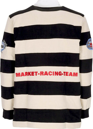 MARKET-Polo-Manica-Lunga-Uomo-Grand-Prix-Rugby-Shirt-Cream-da-uomo