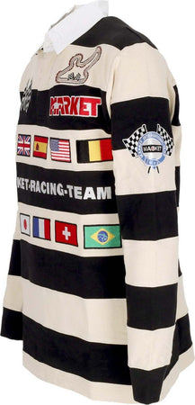 MARKET-Polo-Manica-Lunga-Uomo-Grand-Prix-Rugby-Shirt-Cream-da-uomo