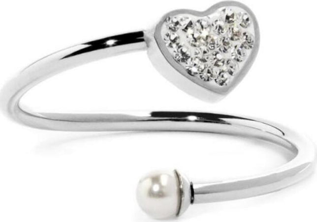 Marlù-Anello-Cuore-Con-Cristalli-E-Perla-Acciaio