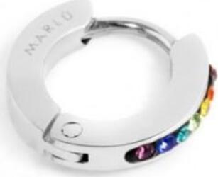 Marlù-MONO-ORECCHINO-CERCHIO-ACCIAIO-11MM-CRISTALLI-MULTICOLOR