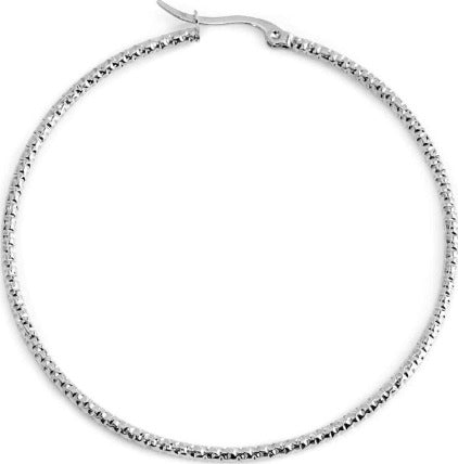 MARLù-MONO-ORECCHINO-CERCHIO-ACCIAIO-MARTELLATO-DIAMETRO-6CM