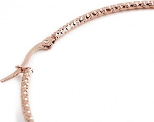 Marlù-MONO-ORECCHINO-CERCHIO-PVD-ROSE'-MARTELLATO-DIAMETRO-4,2CM