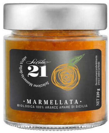 Marmellata di Arance amare artigianale Solo Frutta marmellata di Arancia Amara con zucchero di canna e aggiunta succo di limone in Vetro Secolo21 230 gr