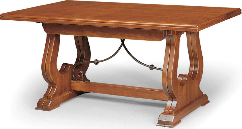 MARSHALL---tavolo-da-pranzo-allungabile-in-legno-massello-100x180/225/270/315/360-con-decoro-in-ferro-Tinta-noce-Milani-Home