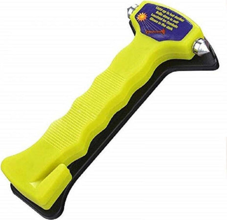 Martello-Rompi-Vetro-Giallo-Taglia-Cintura-Catarifrangente-Taglierino-Sicurezza-Auto