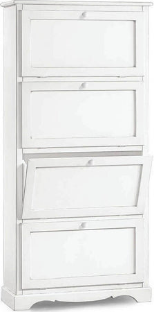 MARY---scarpiera-in-legno-massello-79x30x170-Bianco-Milani-Home