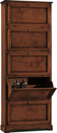 MARY---scarpiera-in-legno-massello-79x30x210-Tinta-noce-Milani-Home