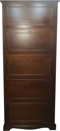 MARY---scarpiera-in-legno-massello-79x30x210-Tinta-noce-Milani-Home