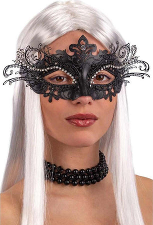 Maschera Nera In Metallo Con Strass maschera Elegante da Donna Moda/Abbigliamento specifico/Costumi e accessori/Accessori/Adulti/Maschere Kondorama - Martinsicuro, Commerciovirtuoso.it
