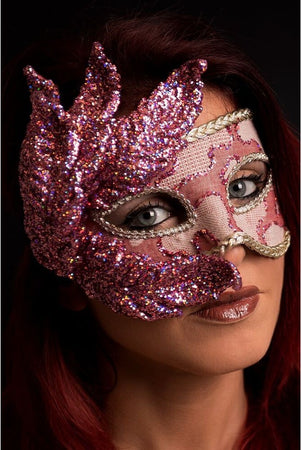 Maschera Preziosa con Foglie Glitter Rosa Maschera per Party Scambio di Coppia Salute e cura della persona/Erotismo e contraccezione/Abbigliamento erotico/Donna/Costumi e travestimenti Kondorama - Martinsicuro, Commerciovirtuoso.it