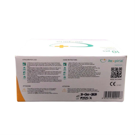 Mascherina FFP2 REXPIRIA Golden Season Certificazione CE 2163 - Dispositivo di Protezione Individuale Imbustata Singolarmente DPI da € 0,70 al Pezzo