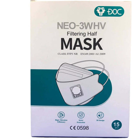 Mascherina FFP3 Pieghevole con Valvola CE 0598 Mascherine DOC FFP3 Pieghevole DPI di III Categoria Certificazione