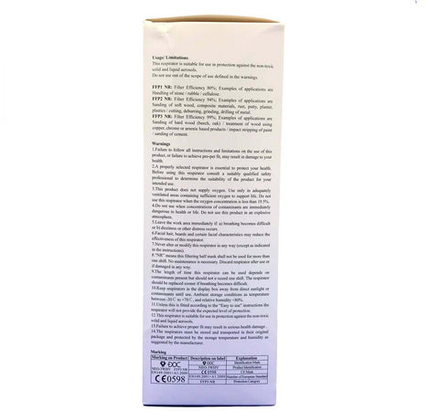 Mascherina FFP3 Pieghevole con Valvola CE 0598 Mascherine DOC FFP3 Pieghevole DPI di III Categoria Certificazione