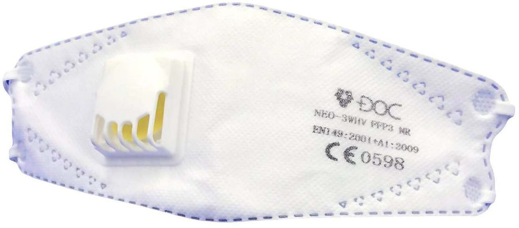 Mascherina FFP3 Pieghevole con Valvola CE 0598 Mascherine DOC FFP3 Pieghevole DPI di III Categoria Certificazione