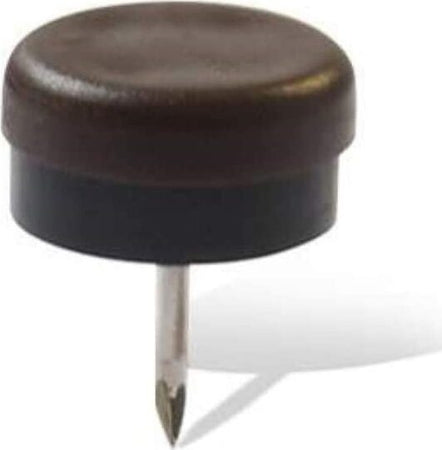 MASIDEF---8-PEZZI---SCIVOLI-ROTONDI-IN-PLASTICA-CON-GOMMA-E-CHIODO-Ø20MM---COLORE-MARRONE