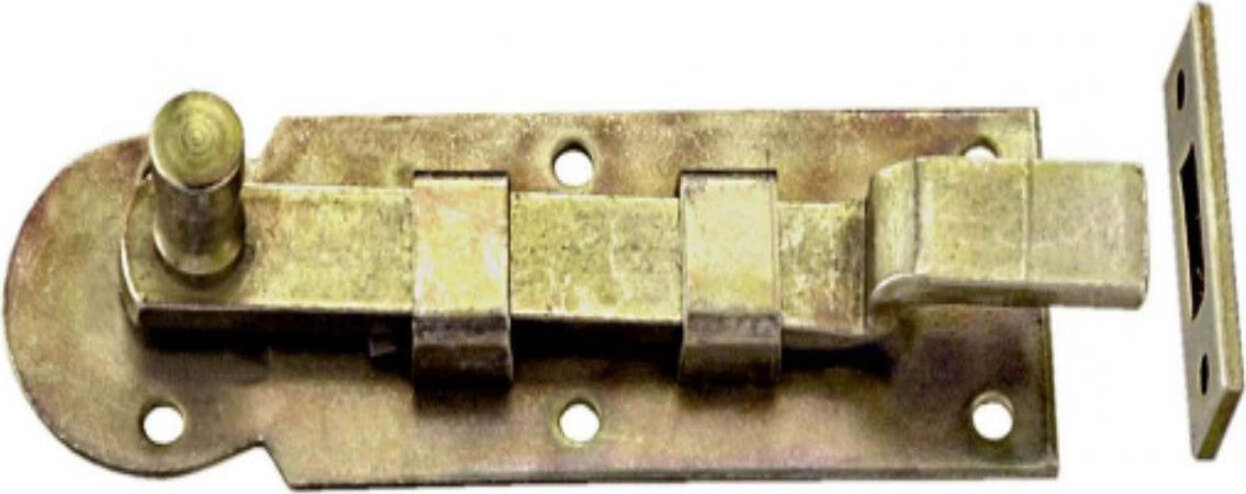 MASIDEF---CATENACCIO-PIEGATO-80x25MM-CON-RISCONTRO---FINITURA-ZINCATA---COLORE-GIALLO