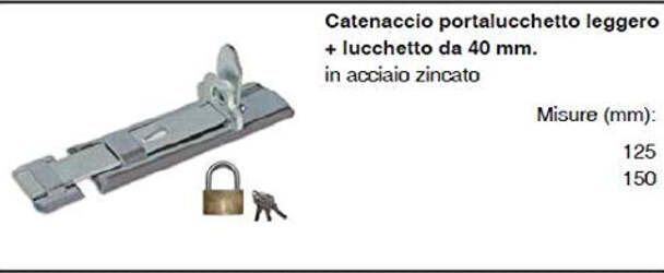 MASIDEF---Catenaccio-portalucchetto-Leggero-con-Lucchetto-in-Acc.-Zinc.-125mm