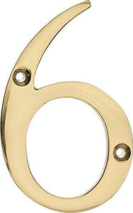 MASIDEF---CIVICO-IN-OTTONE-LUCIDO-8cm-N.-6
