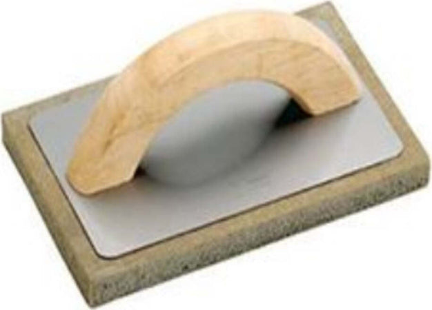 MASIDEF---FRATTAZZO-IN-ACCIAIO-INOX-CON GOMMAPIUMA-GRIGIA-E-MANICO-IN-LEGNO-14X21MM