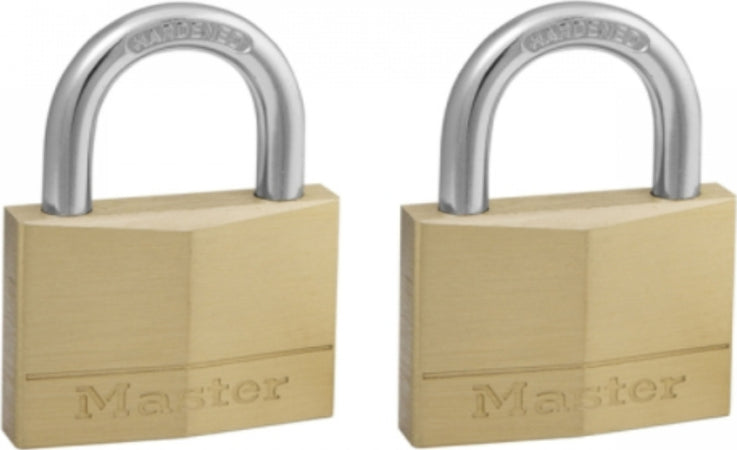 MASTER-LOCK---2-LUCCHETTI-IN-OTTONE-MASSICCIO---ARCO-ACCIAIO-CEMENTATO---50x25x7-MM