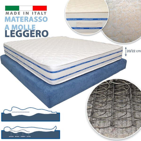 Materasso-A-Molle-Bonnel-Leggero-Spessore-22-Cm-Singolo-Matrimoniale-Piazze