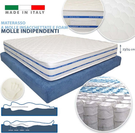 Materasso-Zone-Differenziate-A-Molle-Indipendenti-Insacchettate-E-Foam-Alto-24cm