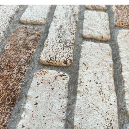 CAPPOTTO esterno - interno  isolante in STYROFOAM 3D da 2cm con sabbiatura e malta mattoni bianchi misti - Eternal Parquet