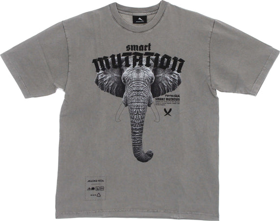 MAUNA-KEA-Maglietta-Uomo-Elephant-Tee-Stone-Washed-Dusty-Grey-da-uomo