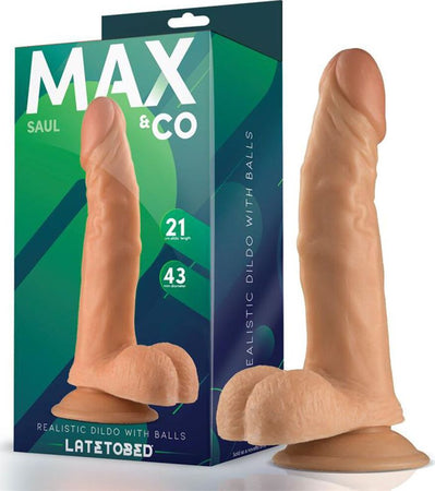 Max & Co Saul Fallo Realistico Flessibile e Morbido Anale Vaginale Con Testicoli Ventosa 21 Cm Salute e cura della persona/Erotismo e contraccezione/Sex toys/Dildo/Dildo realistici Kondorama - Martinsicuro, Commerciovirtuoso.it