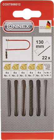 Max-Power-COXT806012-Lame-di-Ricambio-Modello-Taifun-per-Traforo,-22-Pezzi,-130-mm