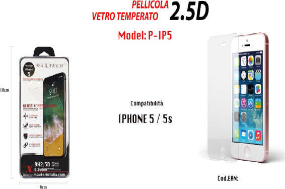 Maxteck-Pellicola-Protettiva-Per-Iphone-5/5s-In-Vetro-Temperato-Ultra-Resistente-P-ip5