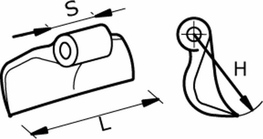 Mazza trincia larghezza 150mm lunghezza 100mm attacco 55mm e foro Ø 16,5mm adattabile a Falconero, Kverneland-Maletti, Sicma, Sovema Confezione da 1pz