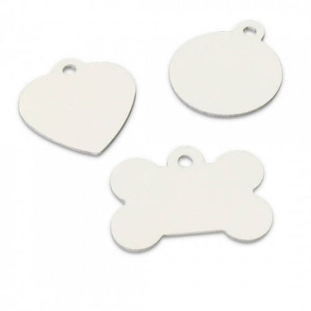 Medaglietta per cani, Targhetta d’identificazione per Animali Domestici, con stampa e Incisione Personalizzata Fronte/Retro, per Gatto e Cane, Forme Diverse (Cuore, Tondo, Osso)