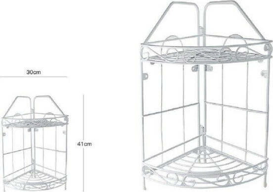 Mensola-Angolare-Angoliera-2-Ripiani-Porta-Oggetti-Bagno-Metallo-Bianco-52527