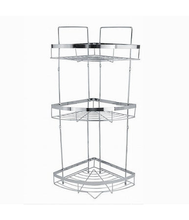 Mensola Angolare Cromata Per Doccia A 3 Ripiani Piani Organizer Per Bagno 59257