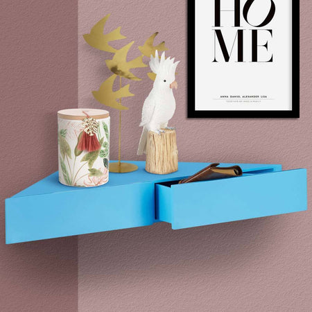 Mensola-Doppio-Cassetto-Angolo-Sospeso-Parete-Scaffale-Angolare-Legno-MDF-Blu