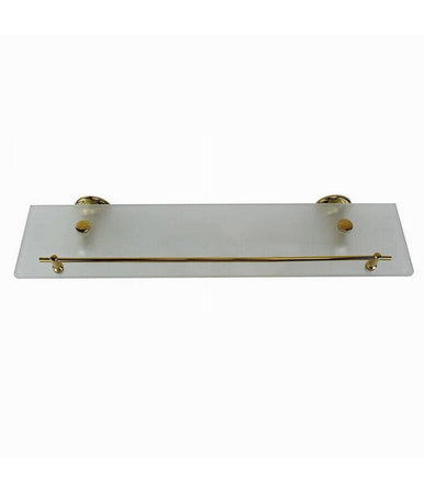 Mensola In Vetro Satinato Bagno Con Reggimensola Acciaio Cromato Muro Oro 59430
