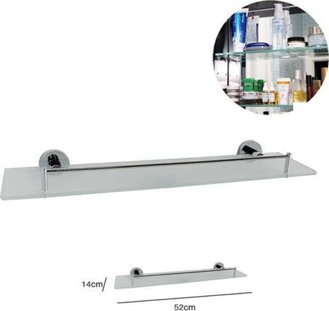 Mensola-Vetro-Per-Bagno-In-Acciaio-50x15cm-Con-Fissaggio-A-Parete-Muro-Ellittica