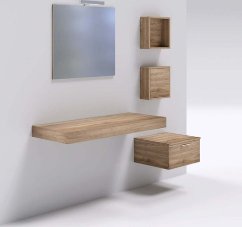Mensolone in laminato sospeso per lavabi da appoggio e cassettiera Noce Tranche Casa e cucina/Bagno/Mobili da bagno/Mobiletti con lavabo Ogomondo - Martina Franca, Commerciovirtuoso.it