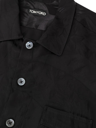Tom Ford Camicia Uomo con Tasche e Motivo Tonale - Nera da uomo