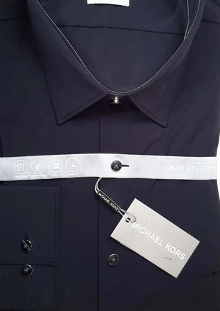 Michael-Kors-Camicia-Uomo-Nera-Colletto-Classico-Stecche-Staccabili-Maniche-Lunghe-Con-Bottone-Polsini-Con-Bottoni-MD0MD91399