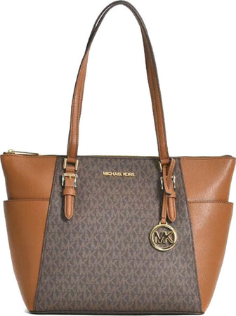 MICHAEL-Michael-Kors-Borsa-tote-Charlotte-grande-con-logo-e-cerniera-superiore-in-pelle