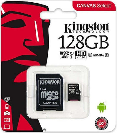 Micro-Sd-Card-128gb-Classe-10-128-Gb-Kingston-Scheda-Memory-Card-Per-Cellulare