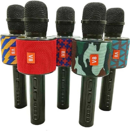 Microfono-Karaoke-Con-Speaker-V8-Canto-Wireless-Wifi-Bluetooth-Cassa-Incorporata