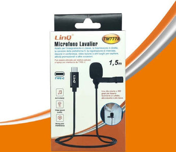 Microfono Lavalier Con Clip Colletto Bavero Smartphone Type-c Tipo C 1.5mt Tm7778 Elettronica/Informatica/Accessori/Accessori per audio e video/Microfoni per PC Trade Shop italia - Napoli, Commerciovirtuoso.it