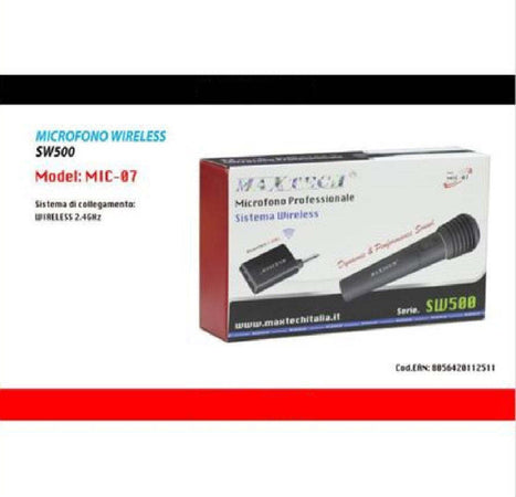 Microfono Wireless Portatile Unidirezionale Con Ricevitore Karaoke Mic-07 Maxtech Elettronica e telefonia > Accessori Audio e Video > Microfoni Trade Shop italia - Napoli, Commerciovirtuoso.it