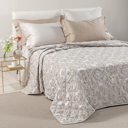 Copriletto Trapuntato In Raso Jacquard Mida Matrimoniale - Caleffi