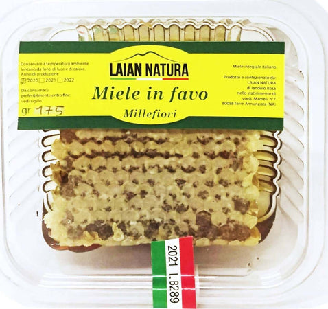 Miele In Favo 170gr. Miele Italiano Puro Grezzo al Naturale Miele in Favo con Polline Propoli e Pappa Reale Miele dolce LAIAN NATURA -Torre Annunziata, Commerciovirtuoso.it